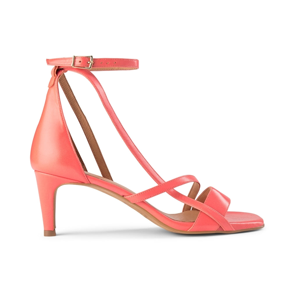 Coral heeled sandals clearance