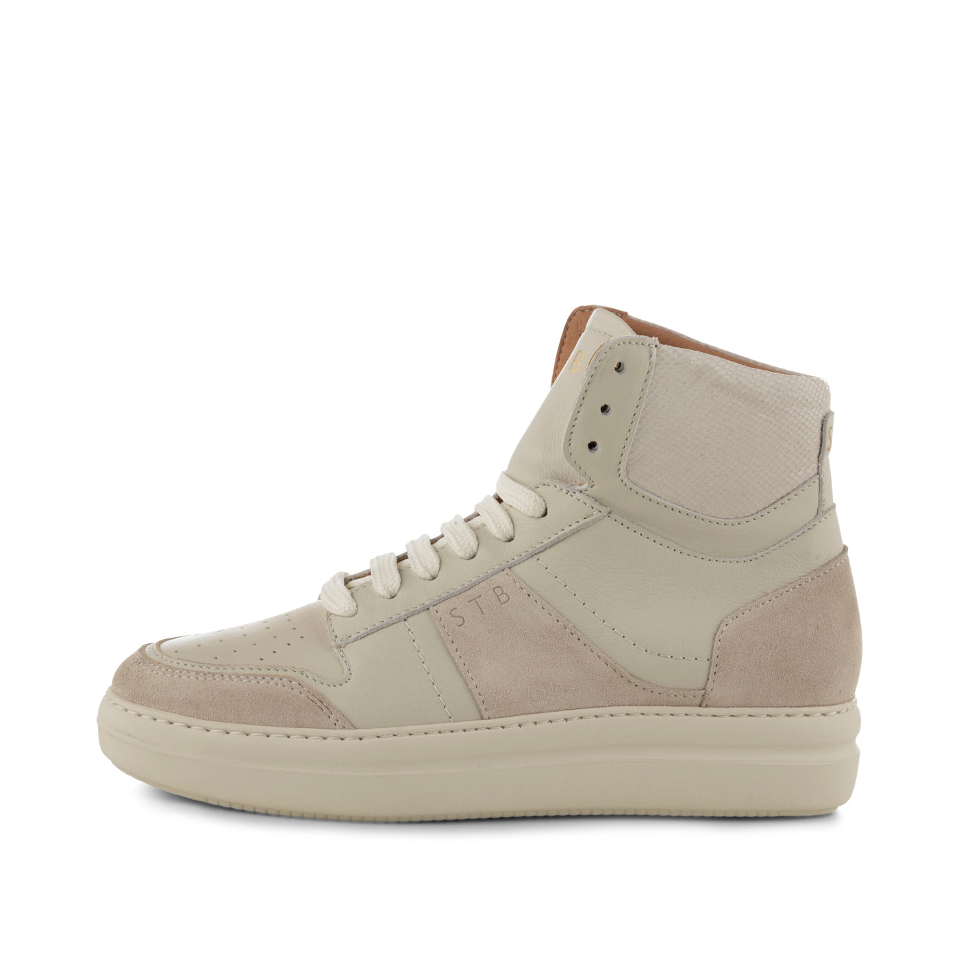 Shoe The Bear Valda Smooth Leather Trainer With Contrast Crock Heel White/blue main image 0