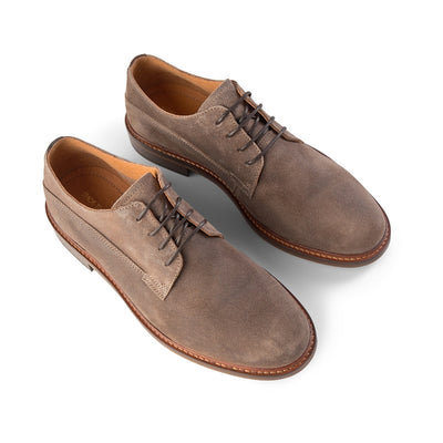 SHOE THE BEAR MENS Frontier Suede Derby Shoes 160 TAUPE