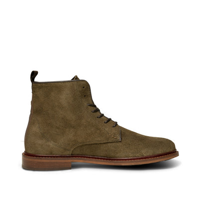 SHOE THE BEAR MENS Ned Boot Waxed Suede Boots 151 KHAKI