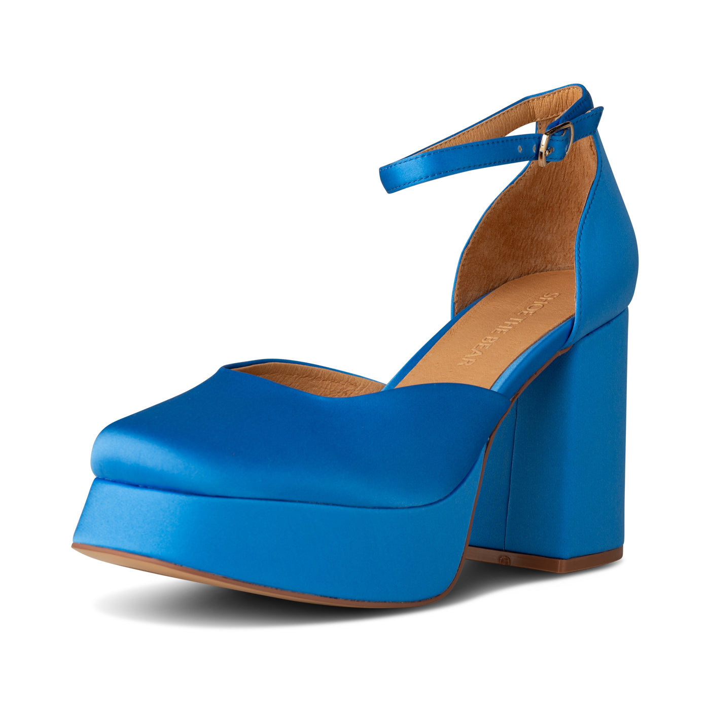 SHOE THE BEAR WOMENS Priscilla Plateau Heel Heels 011 Blue