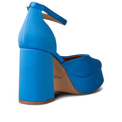 SHOE THE BEAR WOMENS Priscilla Plateau Heel Heels 011 Blue