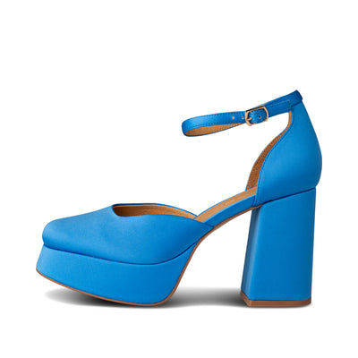 SHOE THE BEAR WOMENS Priscilla Plateau Heel Heels 011 Blue