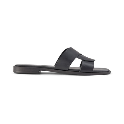 SHOE THE BEAR WOMENS Bay sandal leather Flat Sandals 110 BLACK