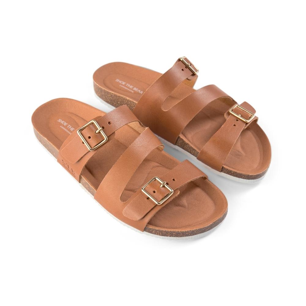 Cara Leather Slip in Sandal TAN SHOE THE BEAR UK