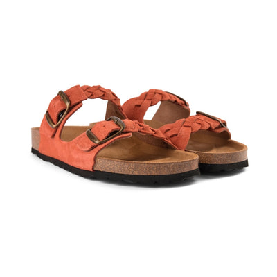 SHOE THE BEAR WOMENS Cara sandal suede Flat Sandals 195 CORAL RED