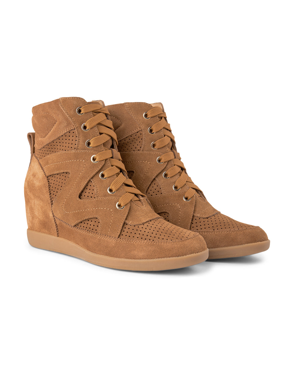 Tan wedge sneakers 2025