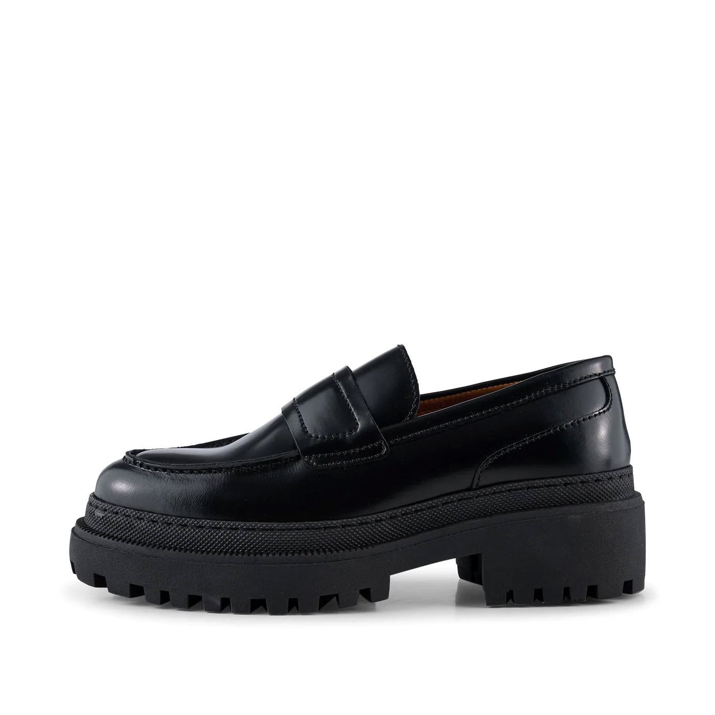 SHOE THE BEAR WOMENS Iona loafer leather Loafers 817 BLACK POLIDO HIGH SHINE