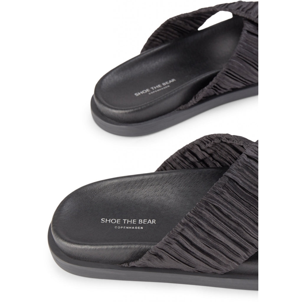 SHOE THE BEAR WOMENS Ivy sandal textile Flat Sandals 111 BLACK / BLACK