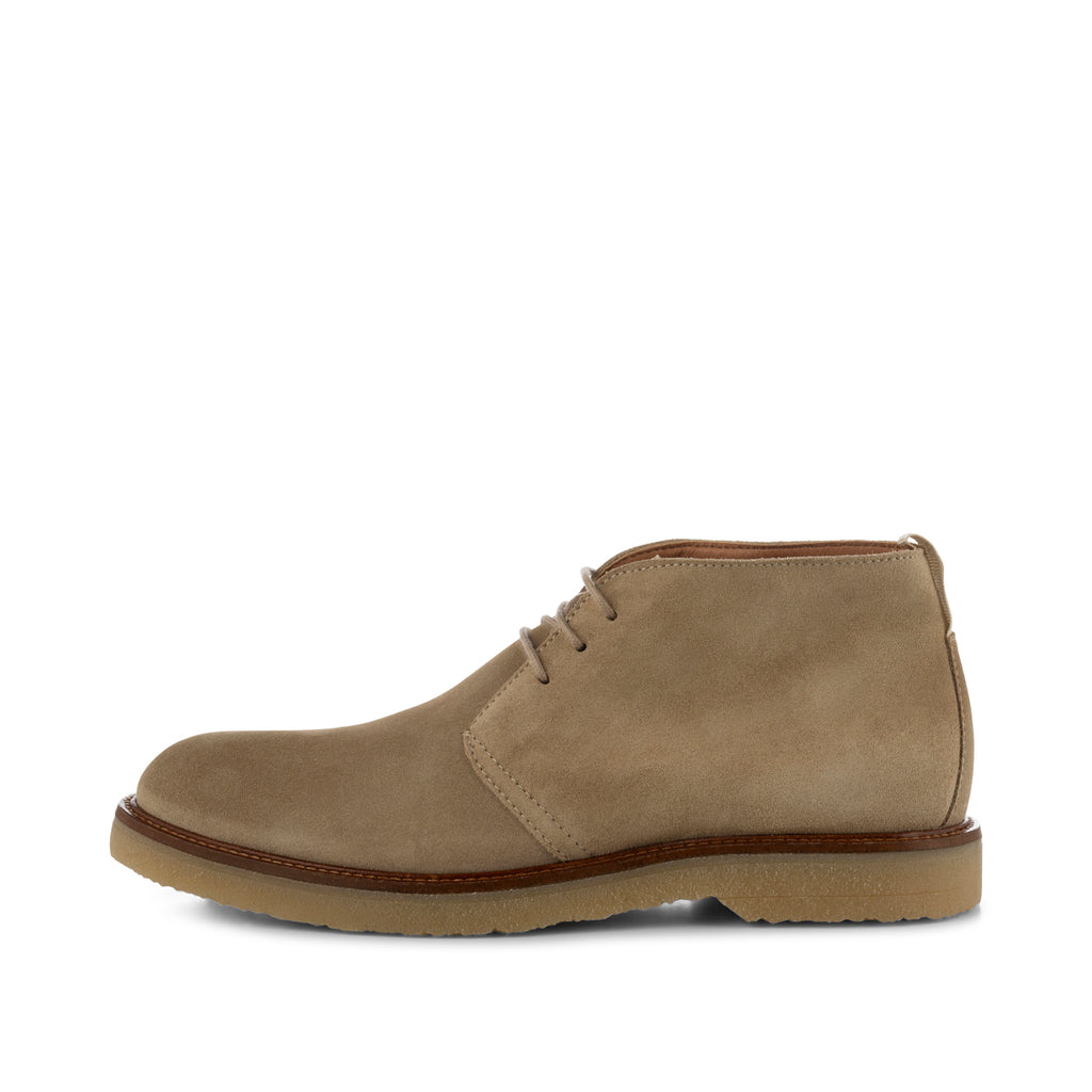 Sand colored chukka boots top