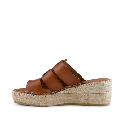SHOE THE BEAR WOMENS Orchid mule leather Espadrilles 135 TAN