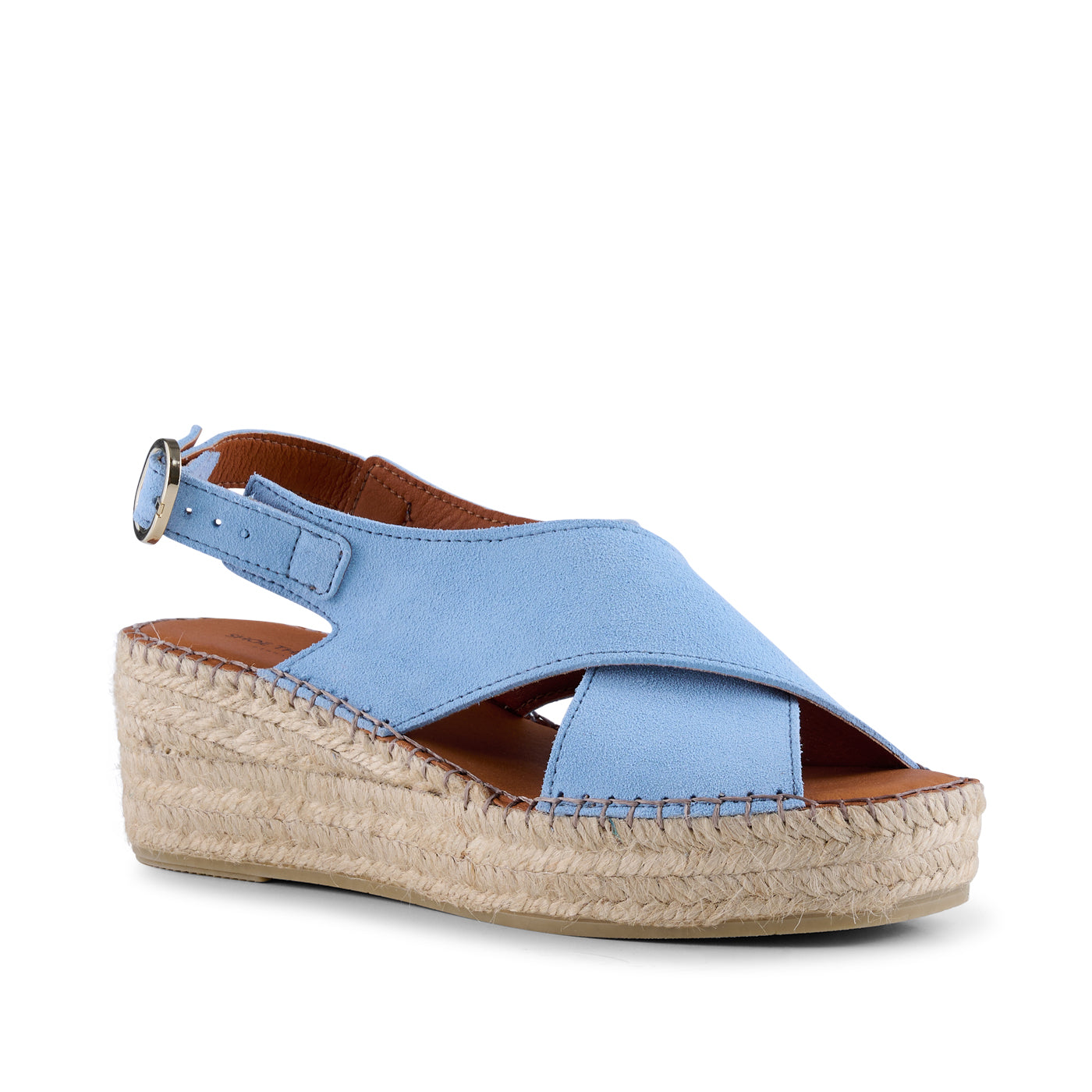 SHOE THE BEAR WOMENS Orchid wedge suede Espadrilles 170 BLUE