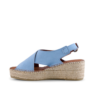 SHOE THE BEAR WOMENS Orchid wedge suede Espadrilles 170 BLUE
