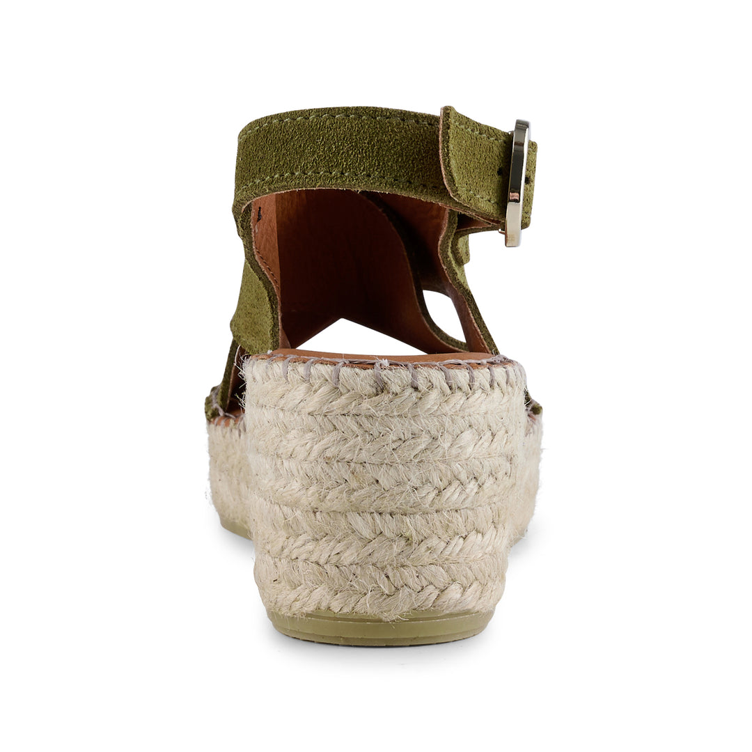 Orchid wedge suede MOSS GREEN SHOE THE BEAR UK