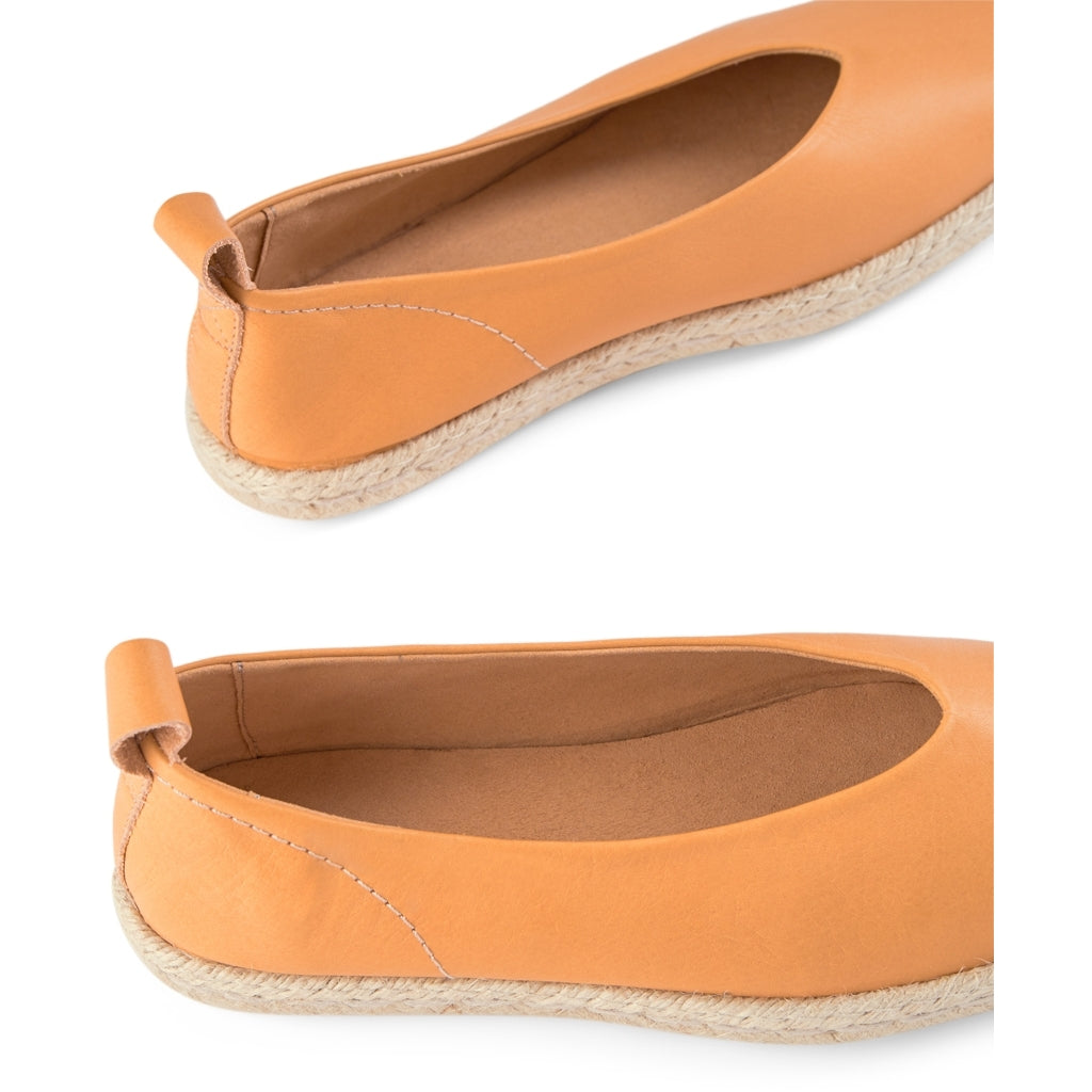 SHOE THE BEAR WOMENS Palm Leather Ballerina Espadrilles 221 NUDE