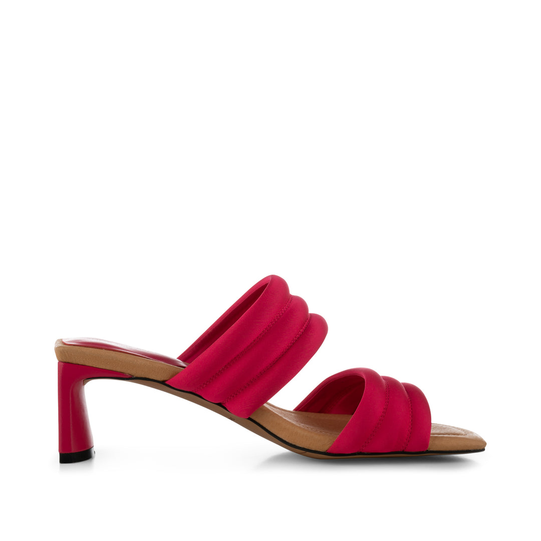 Sylvi heel textile - PINK SATIN – SHOE THE BEAR - UK