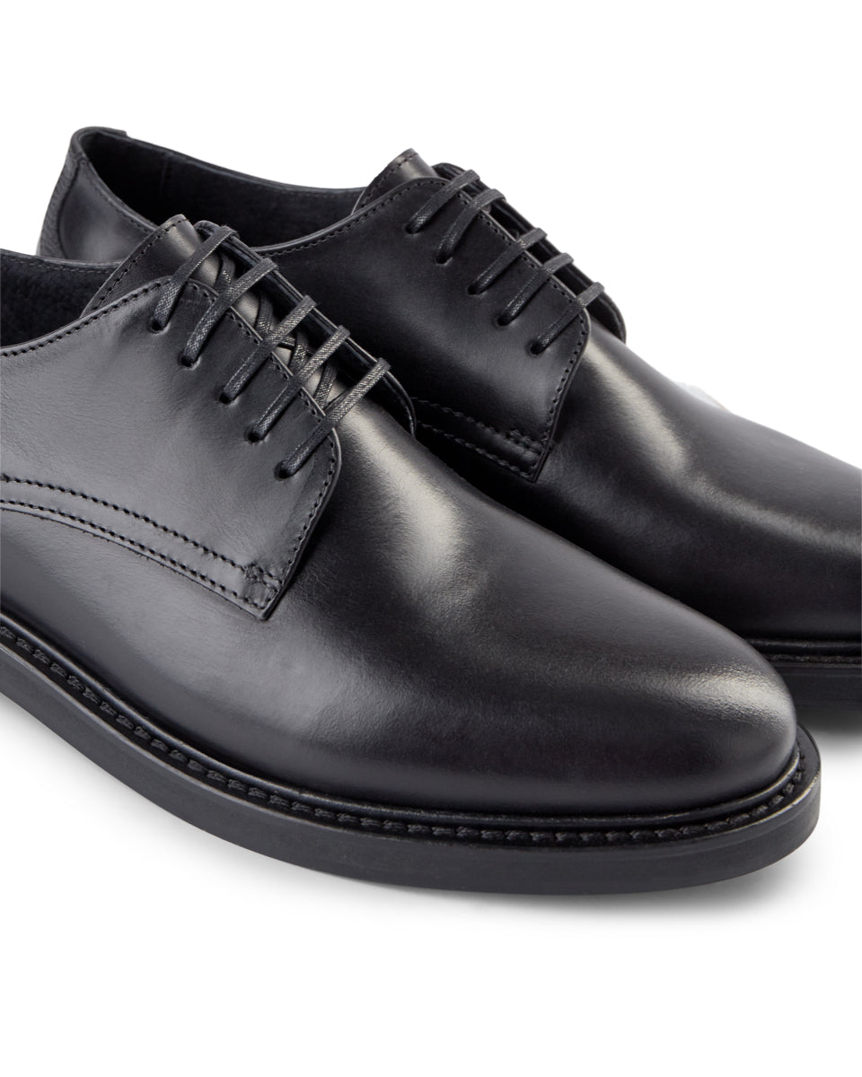 SHOE THE BEAR MENS Trent Leather Derby Shoes 110 BLACK