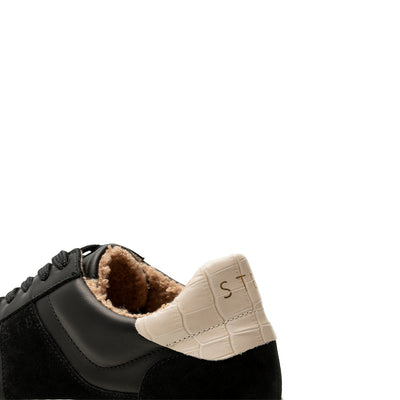SHOE THE BEAR WOMENS Valda sneaker leather warm Sneakers 110 BLACK