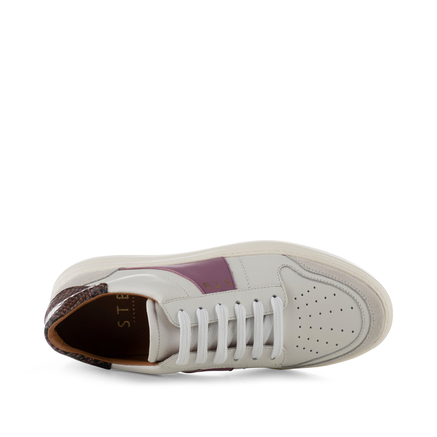 SHOE THE BEAR WOMENS Valda sneaker suede leather Sneakers 837 WHITE/LAVENDER MULTI
