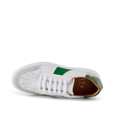 SHOE THE BEAR WOMENS Vinca sneaker leather Sneakers 835 WHITE/GREEN MULTI